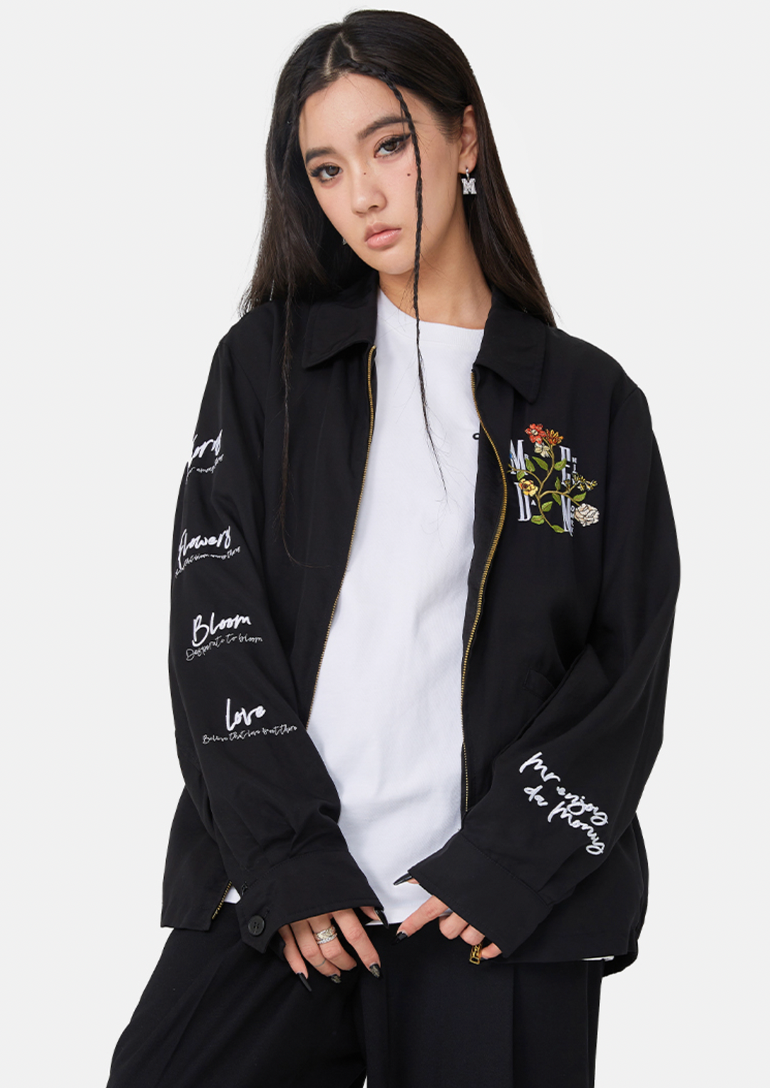 MEDM Flower Letter Embroidery Jacket | Face 3 Face