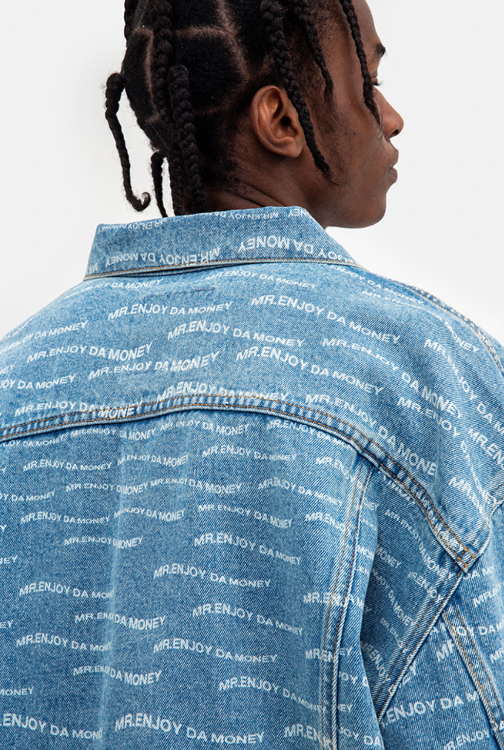 MEDM Full Print Logo Denim Jacket | Face 3 Face