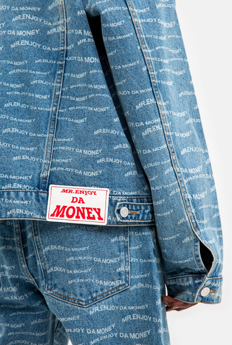 MEDM Full Print Logo Denim Jacket | Face 3 Face