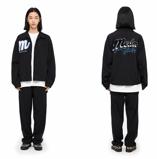 MEDM Striped Logo Jacket | Face 3 Face