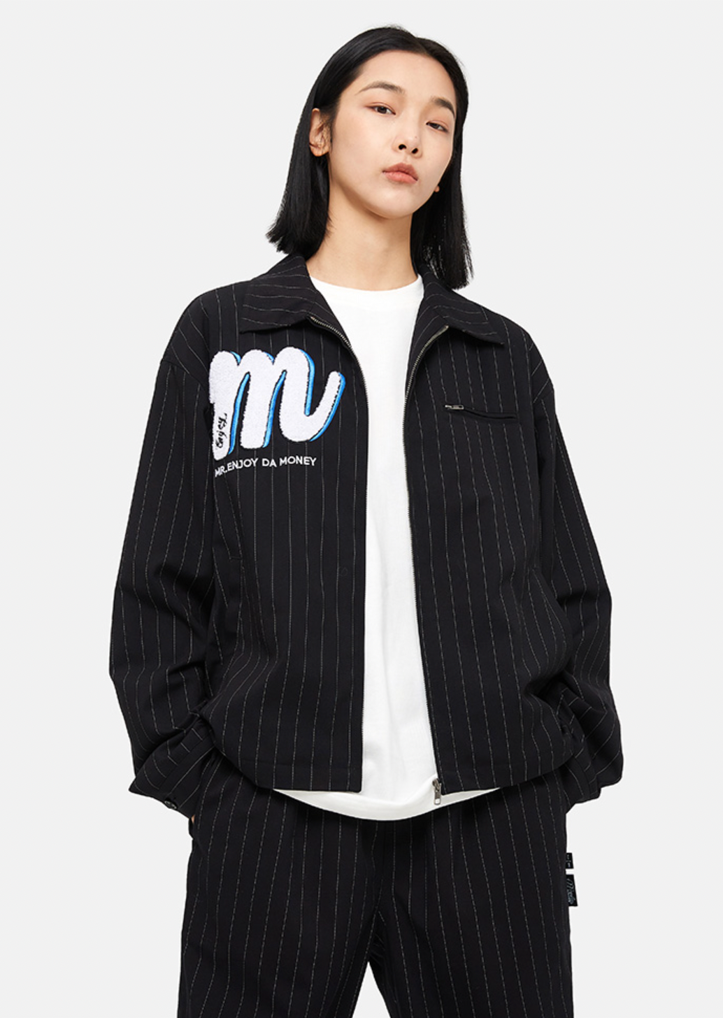 MEDM Striped Logo Jacket | Face 3 Face