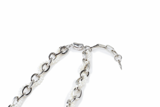 NboStore Cyberpunk Twisted Splicing Pearl Necklace | Face 3 Face