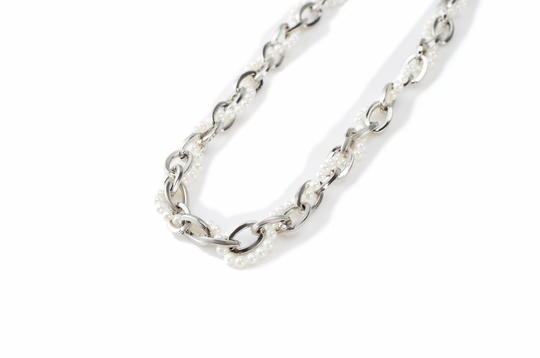 NboStore Cyberpunk Twisted Splicing Pearl Necklace | Face 3 Face