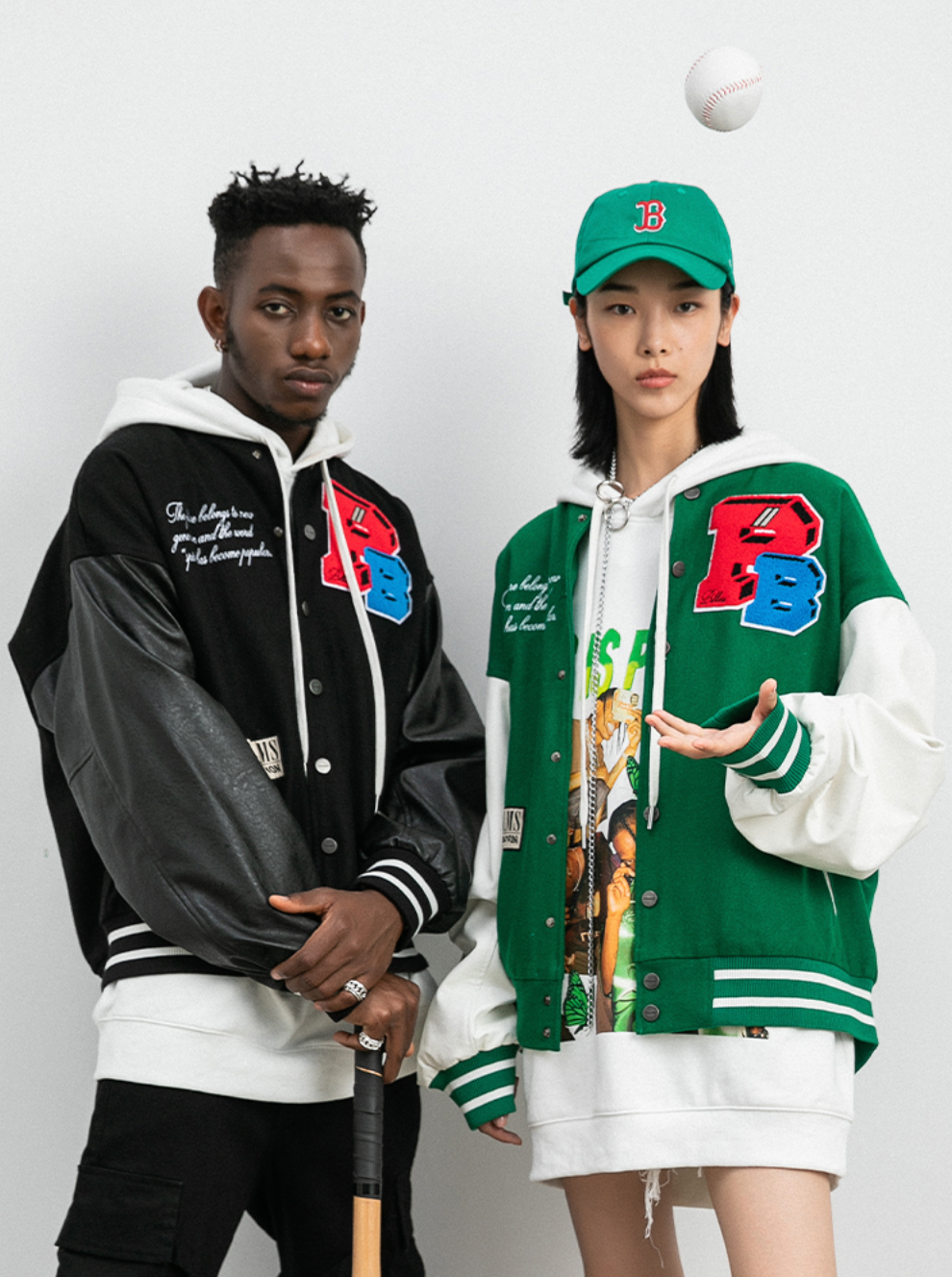 PRBLMS Three-Dimensional Embroidery Varsity Jacket | Face 3 Face