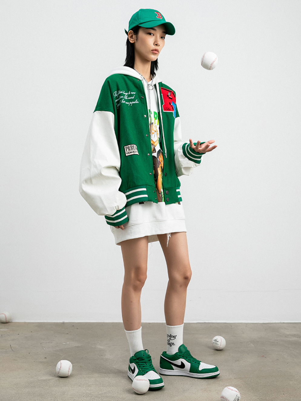 PRBLMS Three-Dimensional Embroidery Varsity Jacket | Face 3 Face