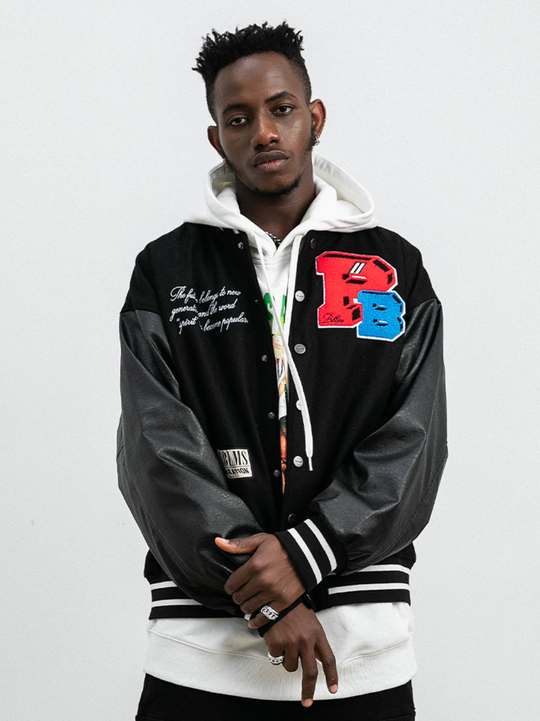 PRBLMS Three-Dimensional Embroidery Varsity Jacket | Face 3 Face