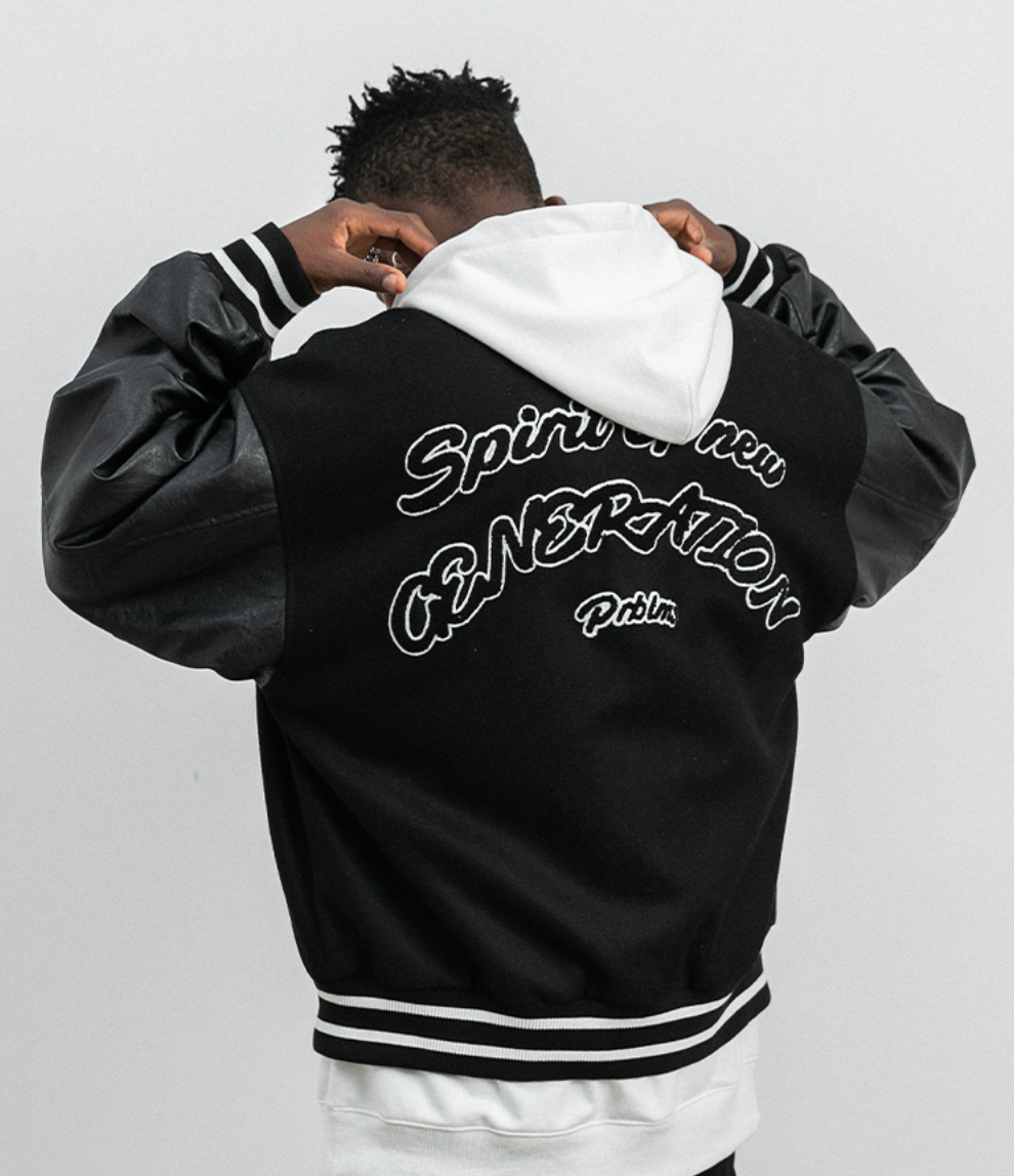 PRBLMS Three-Dimensional Embroidery Varsity Jacket | Face 3 Face