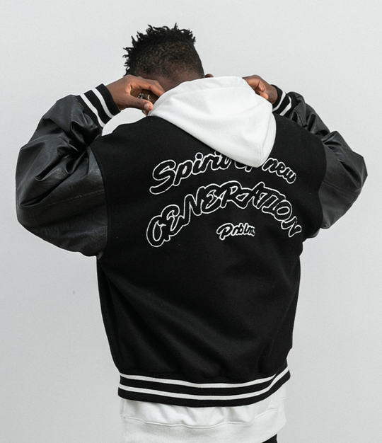 PRBLMS Three-Dimensional Embroidery Varsity Jacket | Face 3 Face