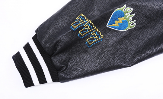 PRBLMS Dice Pattern Embroidered Varsity Jacket | Face 3 Face