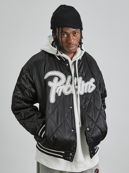 PRBLMS LOGO Embroidery Mercerized Quilted Jacket | Face 3 Face