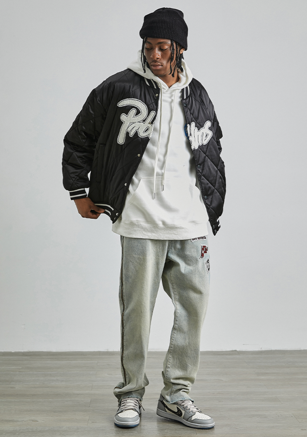 PRBLMS LOGO Embroidery Mercerized Quilted Jacket | Face 3 Face