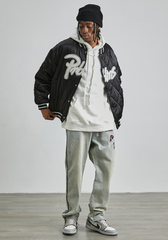 PRBLMS LOGO Embroidery Mercerized Quilted Jacket | Face 3 Face