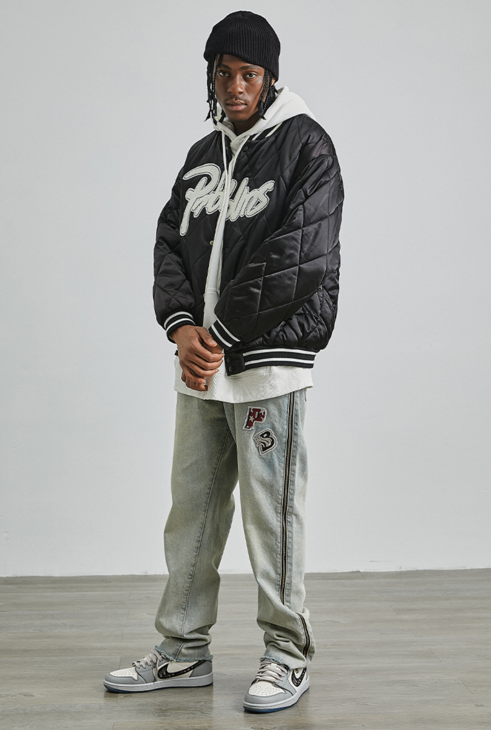 PRBLMS LOGO Embroidery Mercerized Quilted Jacket | Face 3 Face