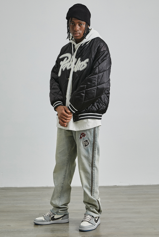 PRBLMS LOGO Embroidery Mercerized Quilted Jacket | Face 3 Face