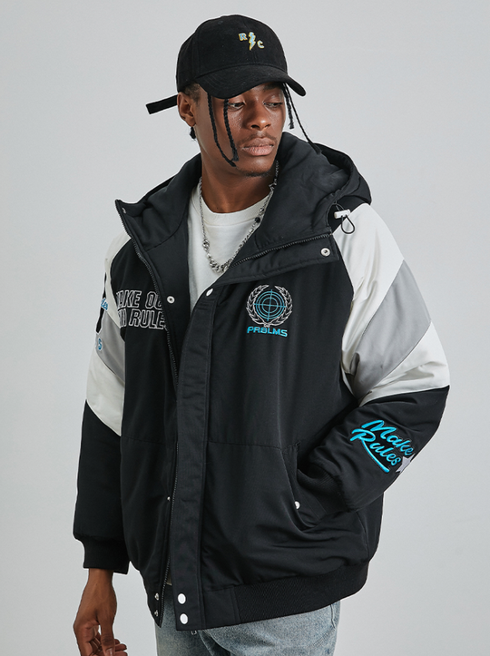 PRBLMS LOGO Embroidered Hooded Jacket | Face 3 Face