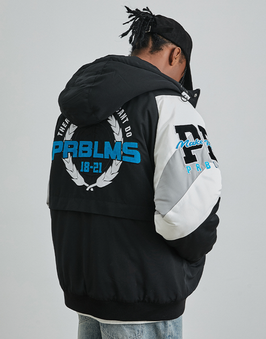 PRBLMS LOGO Embroidered Hooded Jacket | Face 3 Face