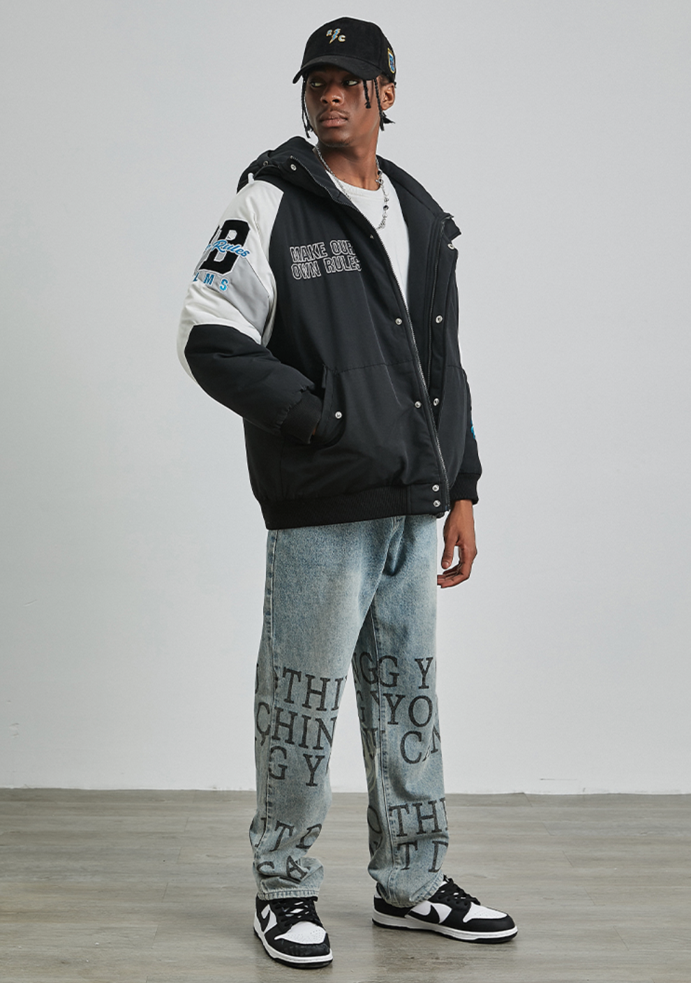 PRBLMS LOGO Embroidered Hooded Jacket | Face 3 Face