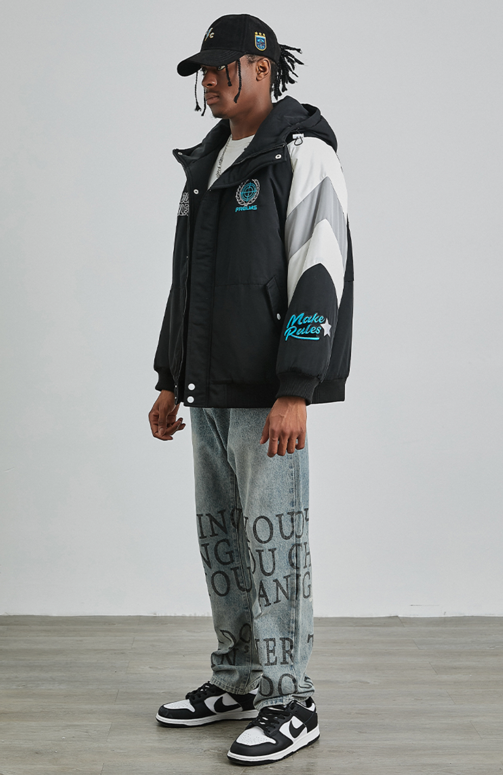 PRBLMS LOGO Embroidered Hooded Jacket | Face 3 Face