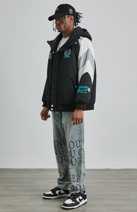 PRBLMS LOGO Embroidered Hooded Jacket | Face 3 Face