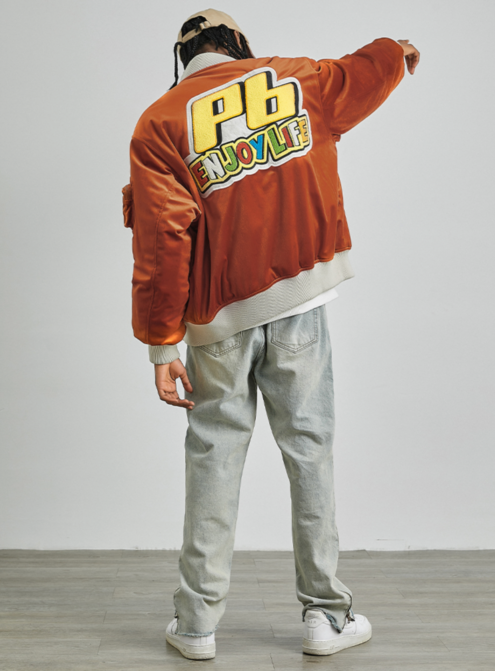 PRBLMS Logo Patch Velvet Flight Jacket | Face 3 Face