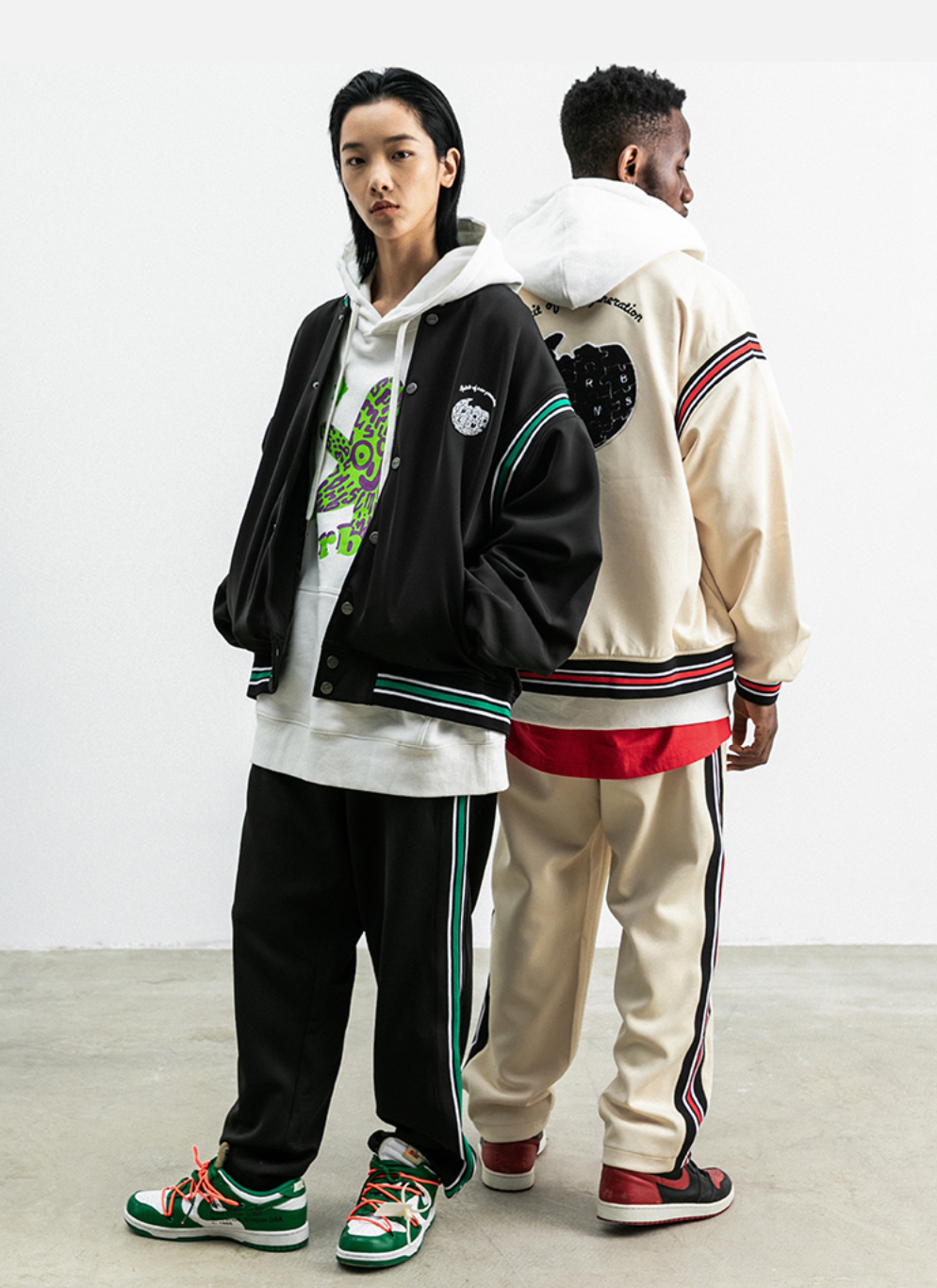PRBLMS Earth Puzzle Baseball Jacket | Face 3 Face