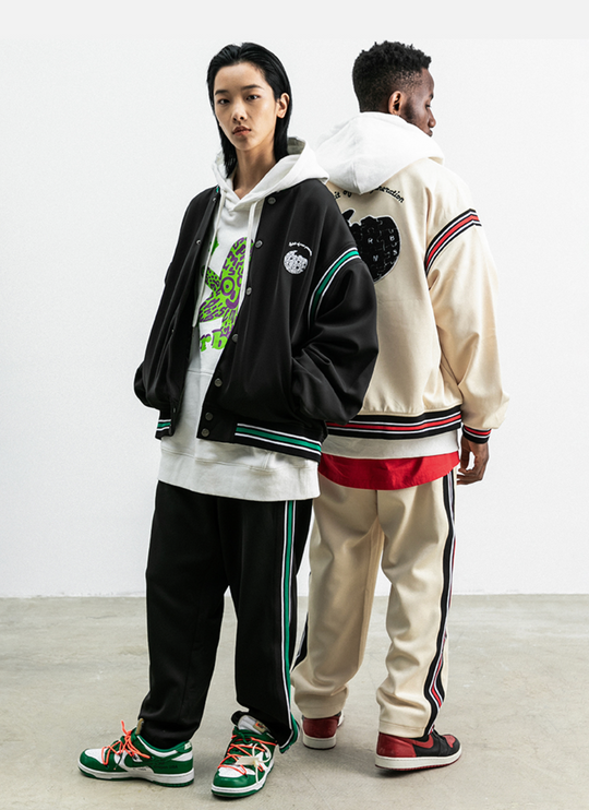 PRBLMS Earth Puzzle Baseball Jacket | Face 3 Face