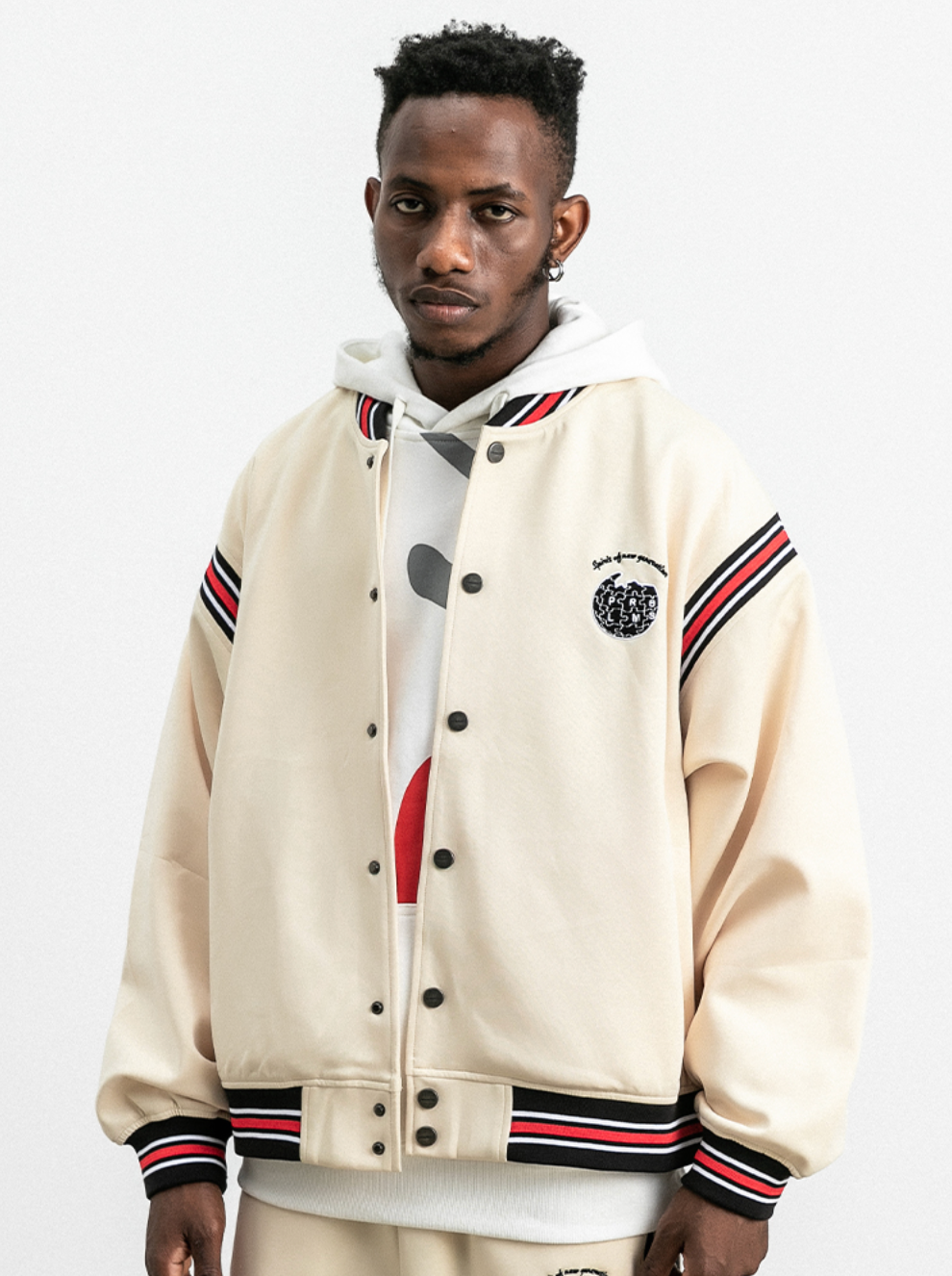 PRBLMS Earth Puzzle Baseball Jacket | Face 3 Face