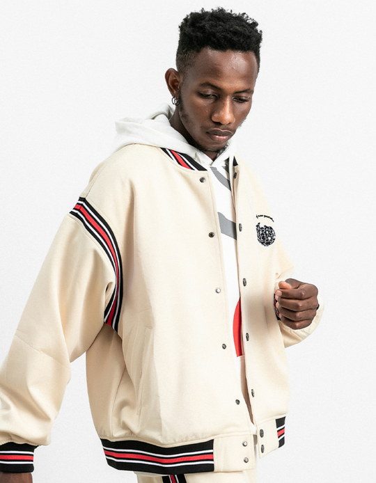 PRBLMS Earth Puzzle Baseball Jacket | Face 3 Face