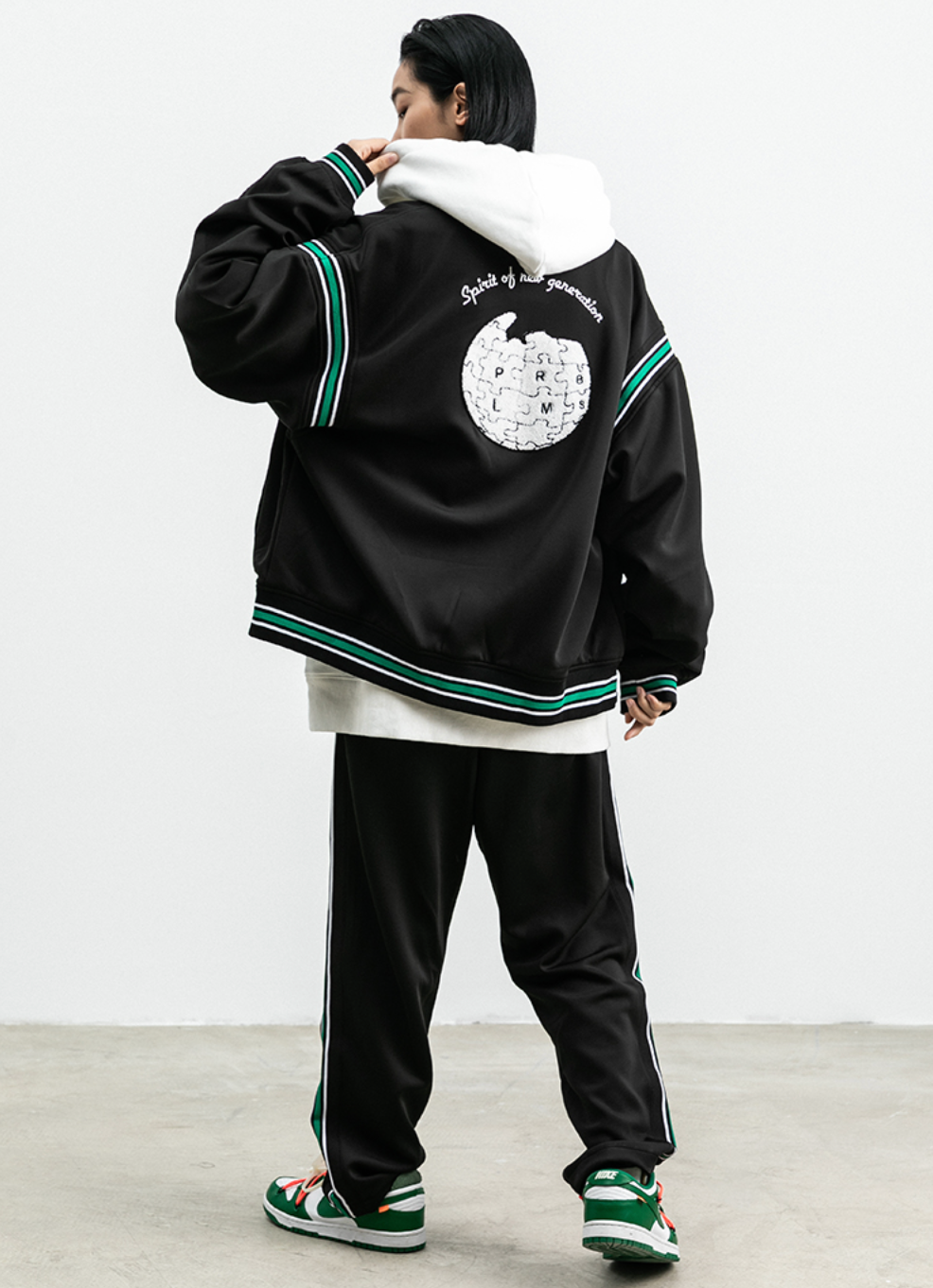 PRBLMS Earth Puzzle Baseball Jacket | Face 3 Face