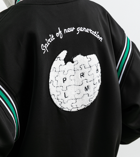 PRBLMS Earth Puzzle Baseball Jacket | Face 3 Face