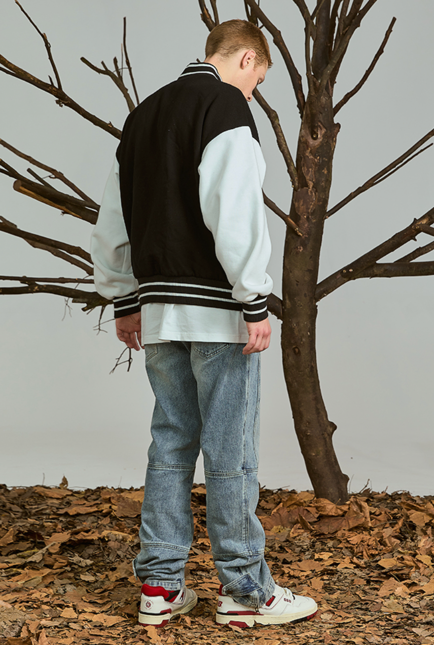 PRBLMS Rainbow LOGO Embroidered Varsity Jacket | Face 3 Face