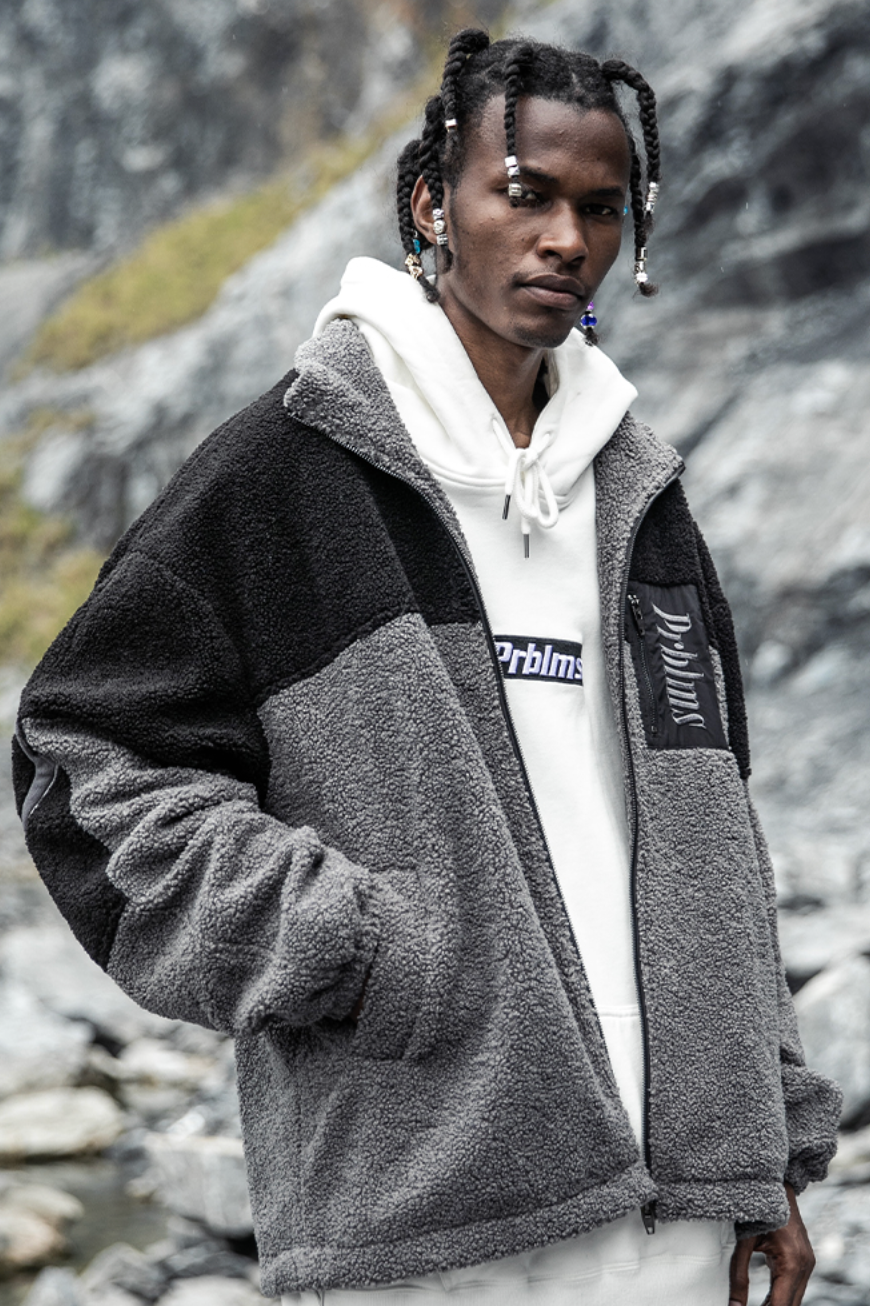 PRBLMS Big LOGO Sherpa Fleece Boa Jacket