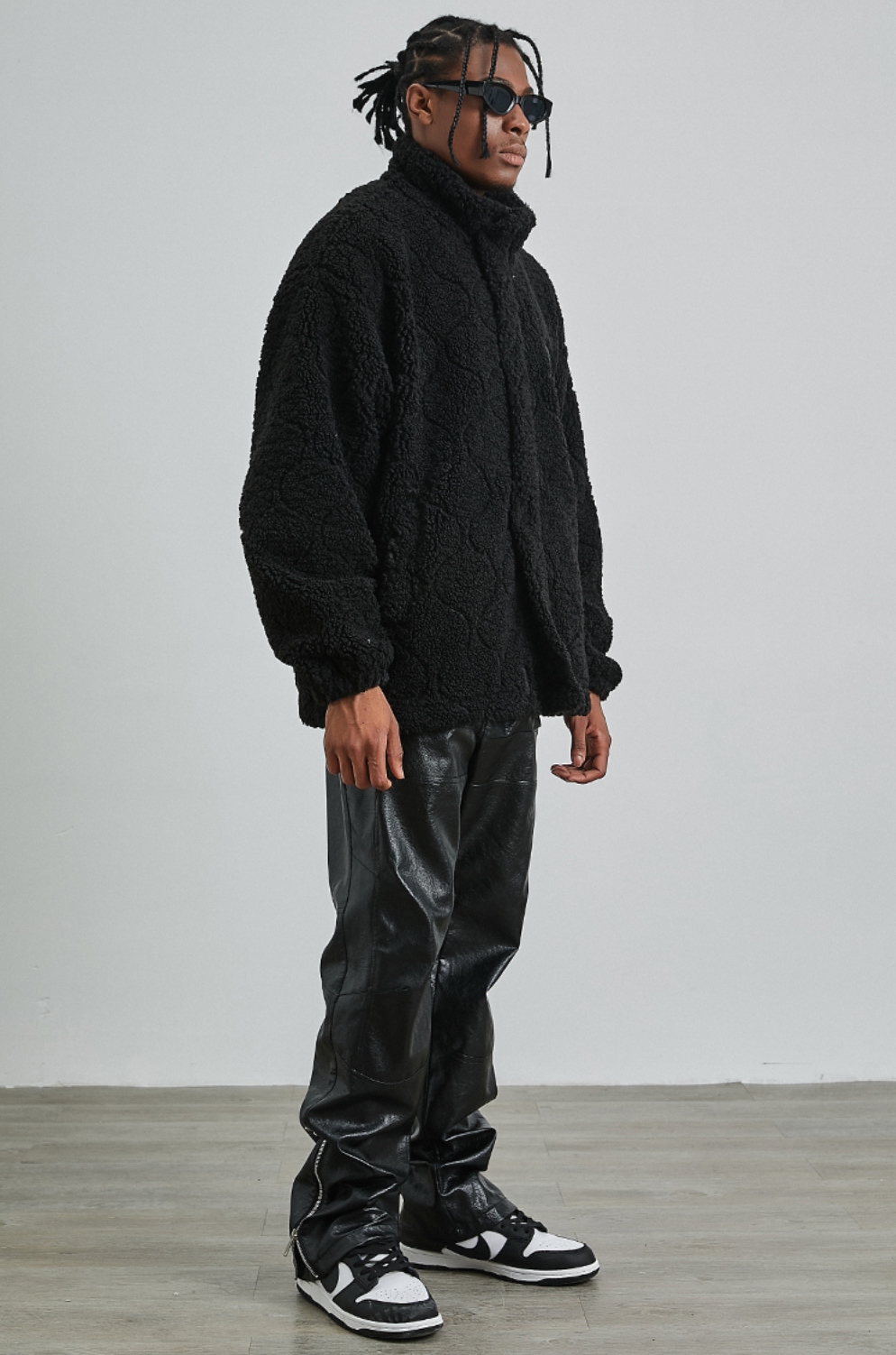 PRBLMS Rubber Label Sherpa Fleece Jacket | Face 3 Face
