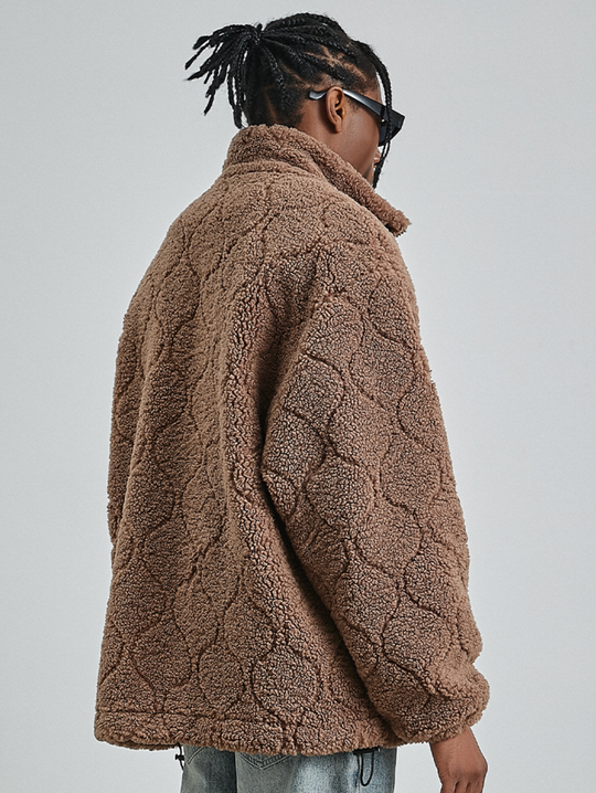 PRBLMS Rubber Label Sherpa Fleece Jacket | Face 3 Face