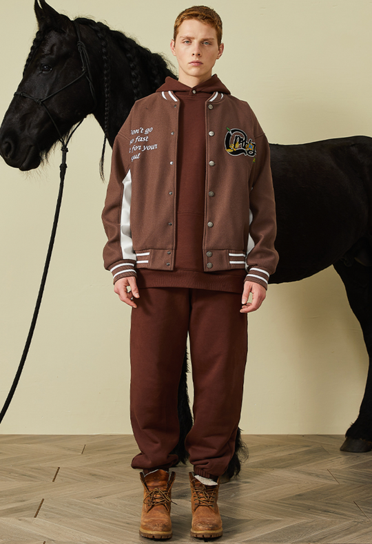 PRBLMS Graffiti Patch Embroidery Varsity Jacket | Face 3 Face