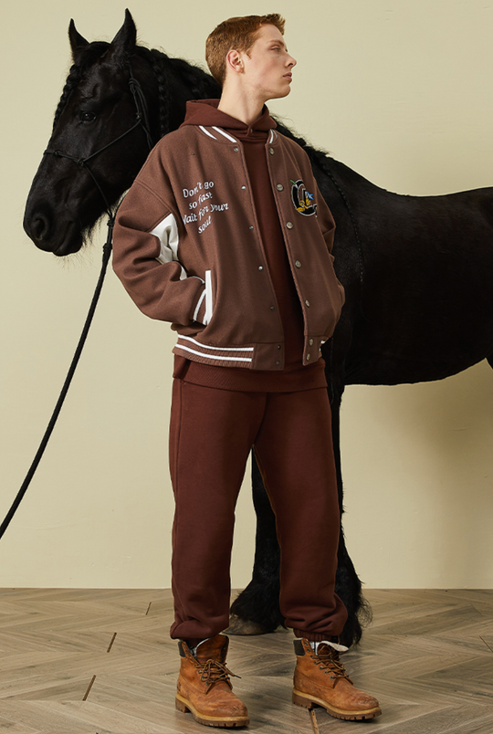 PRBLMS Graffiti Patch Embroidery Varsity Jacket | Face 3 Face