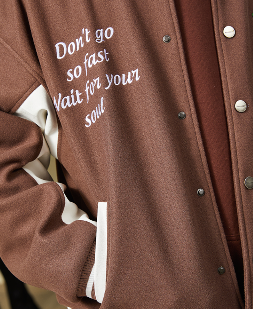 PRBLMS Graffiti Patch Embroidery Varsity Jacket | Face 3 Face