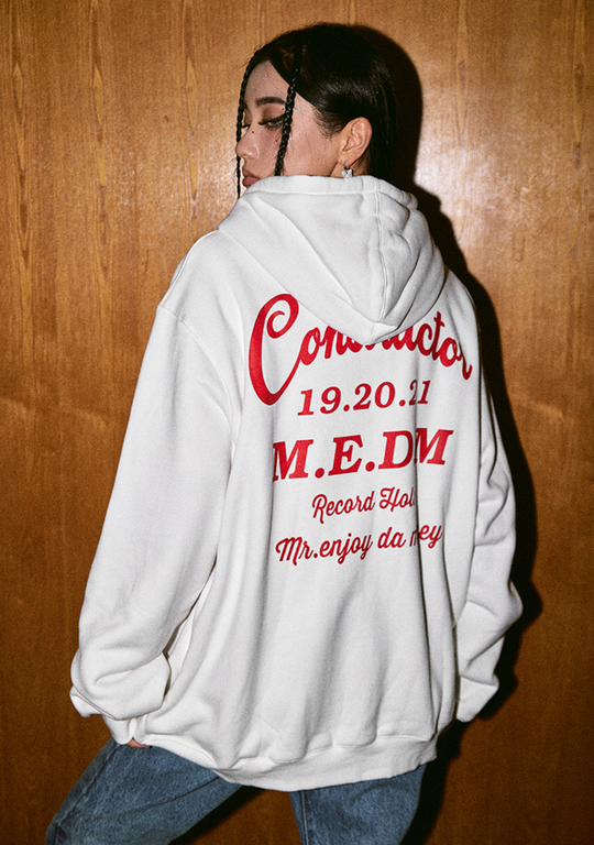 MEDM Letters Printed Logo Zipper Hoodie | Face 3 Face