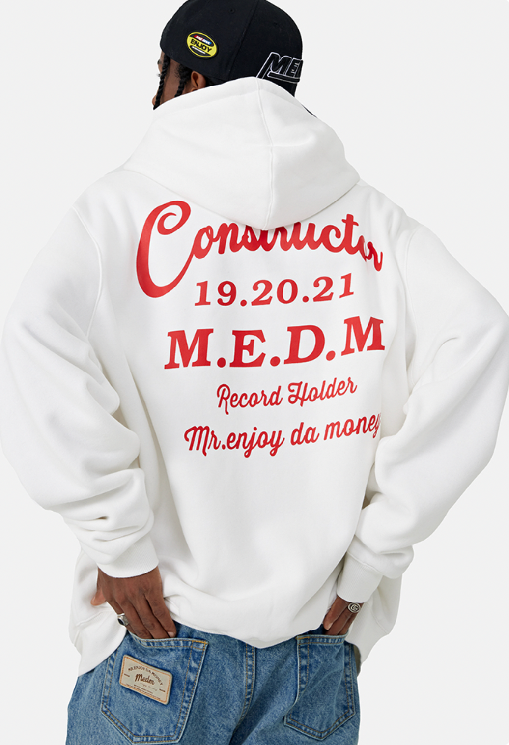 MEDM Letters Printed Logo Zipper Hoodie | Face 3 Face