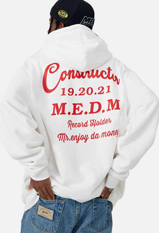 MEDM Letters Printed Logo Zipper Hoodie | Face 3 Face