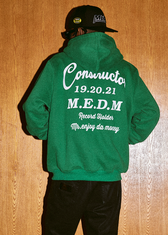 MEDM Letters Printed Logo Zipper Hoodie | Face 3 Face