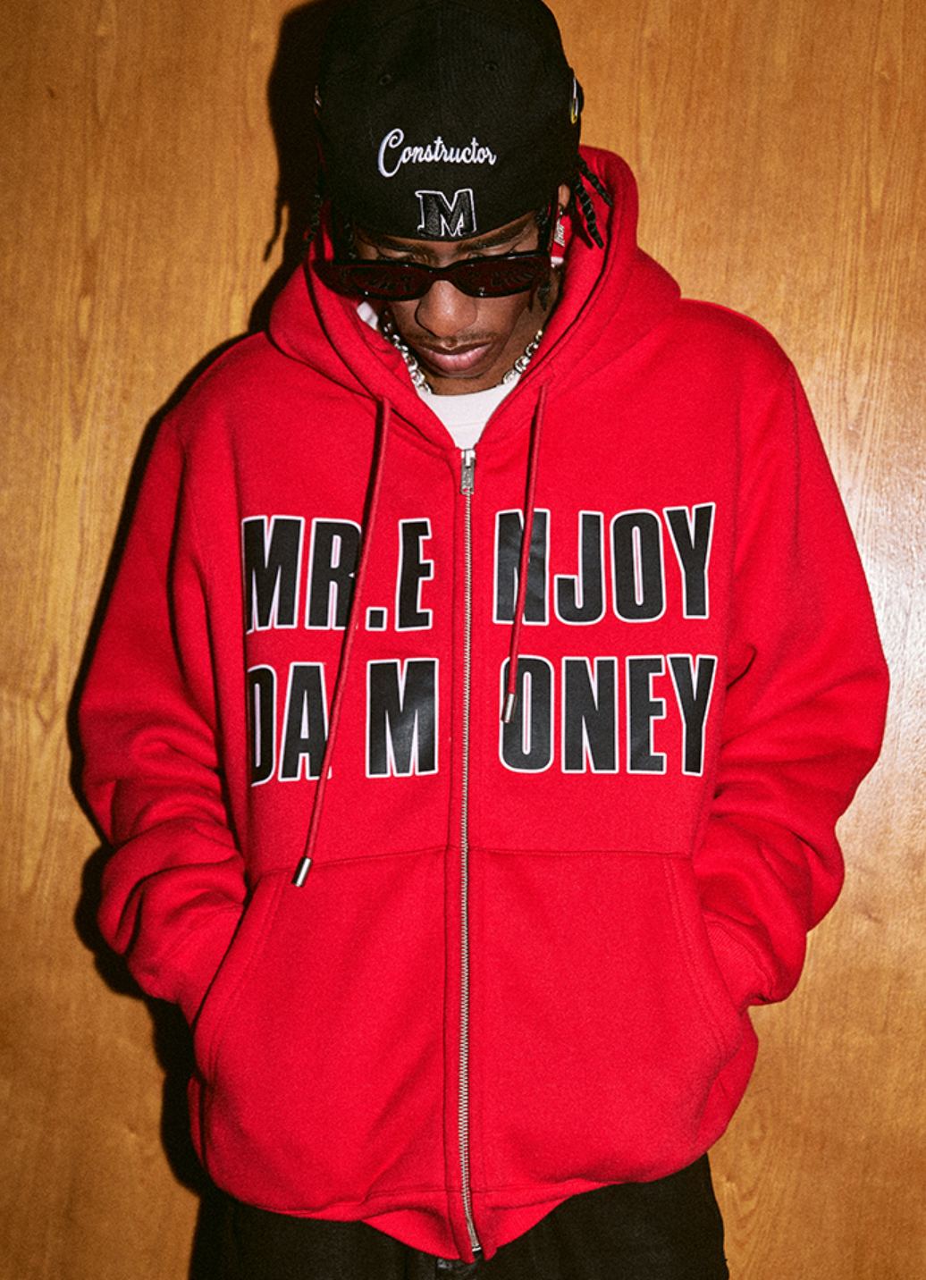 MEDM Letters Printed Logo Zipper Hoodie | Face 3 Face