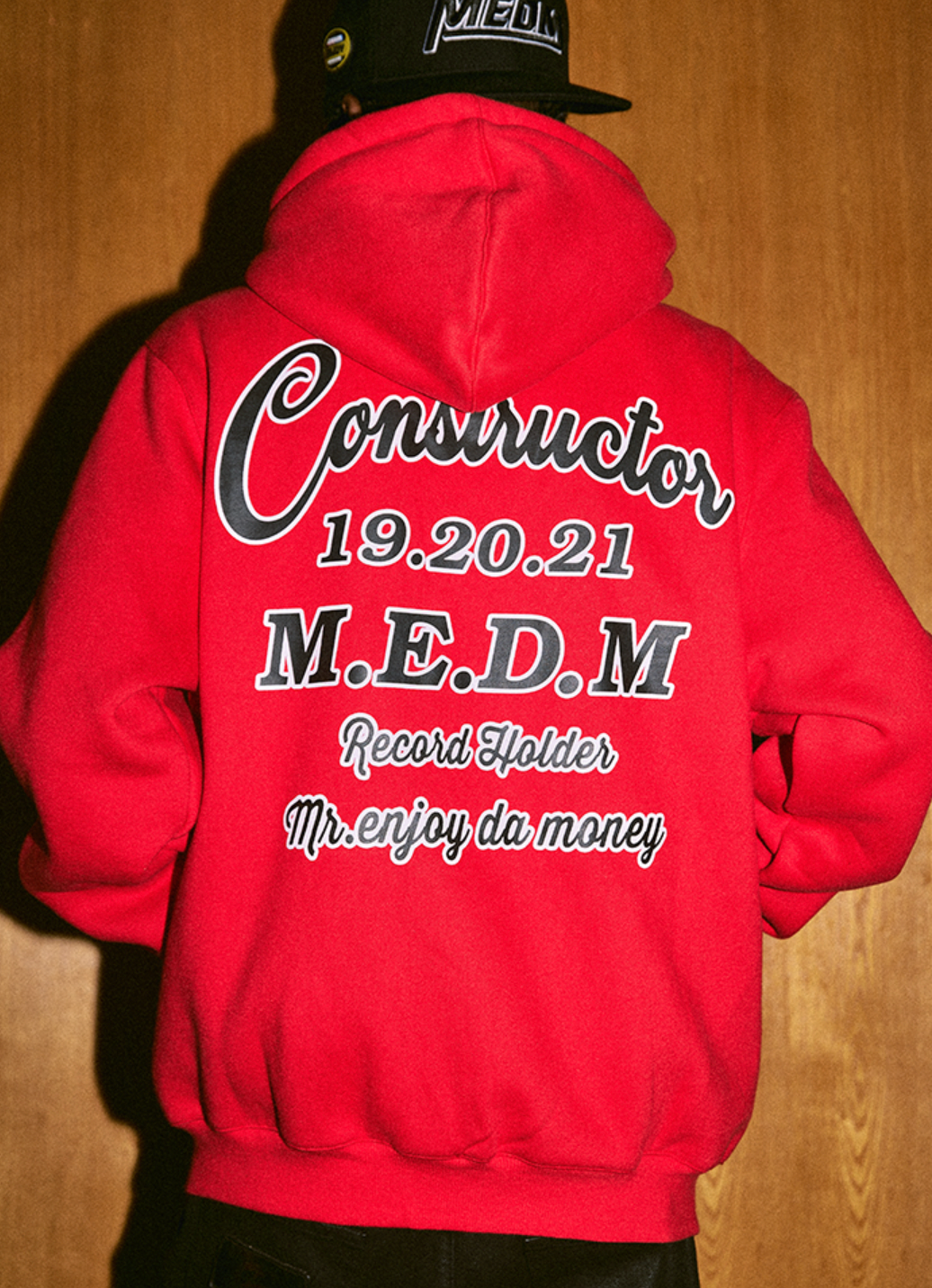 MEDM Letters Printed Logo Zipper Hoodie | Face 3 Face