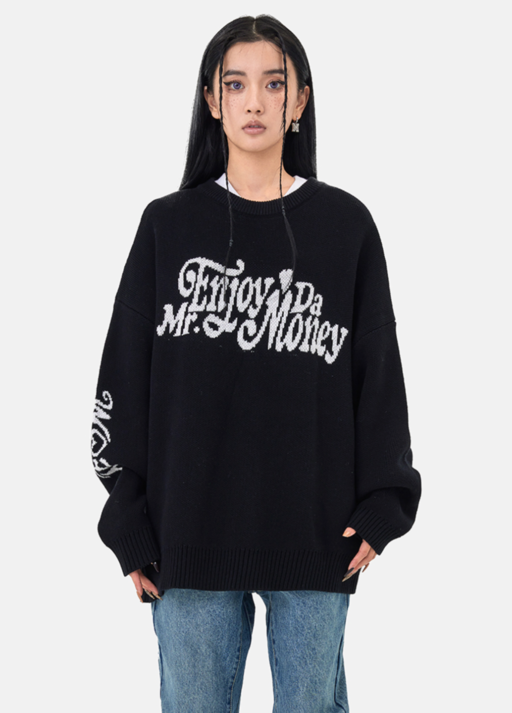 MEDM Flower Font Logo Knit Sweater | Face 3 Face