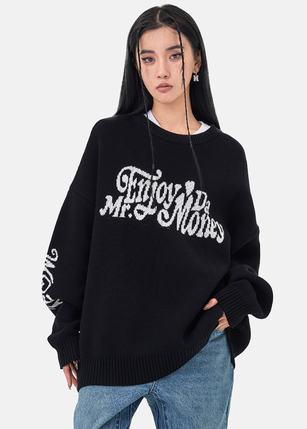 MEDM Flower Font Logo Knit Sweater | Face 3 Face