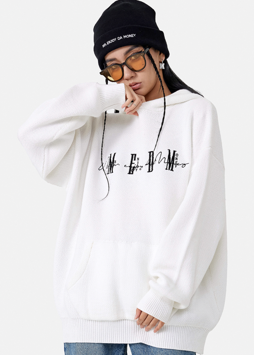 MEDM Logo hooded Knit Sweater | Face 3 Face