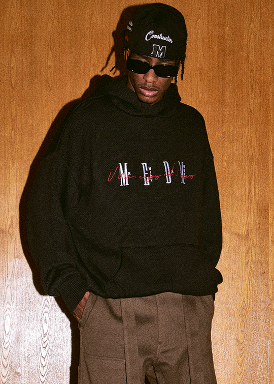 MEDM Logo hooded Knit Sweater | Face 3 Face