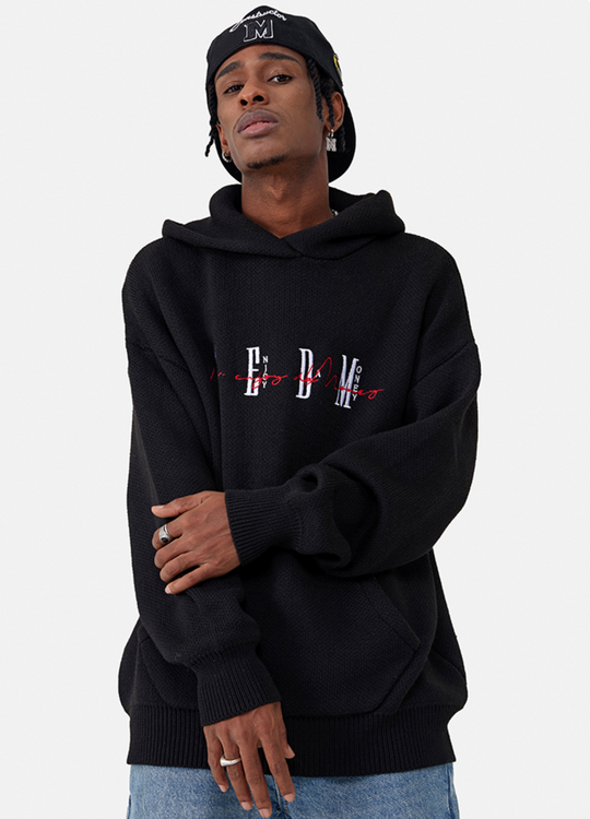 MEDM Logo hooded Knit Sweater | Face 3 Face