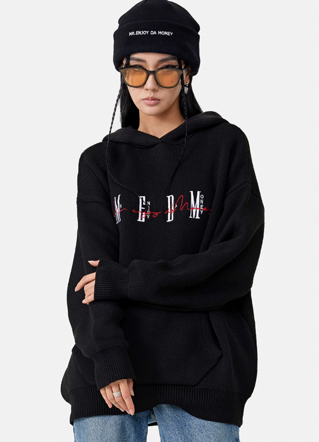 MEDM Logo hooded Knit Sweater | Face 3 Face