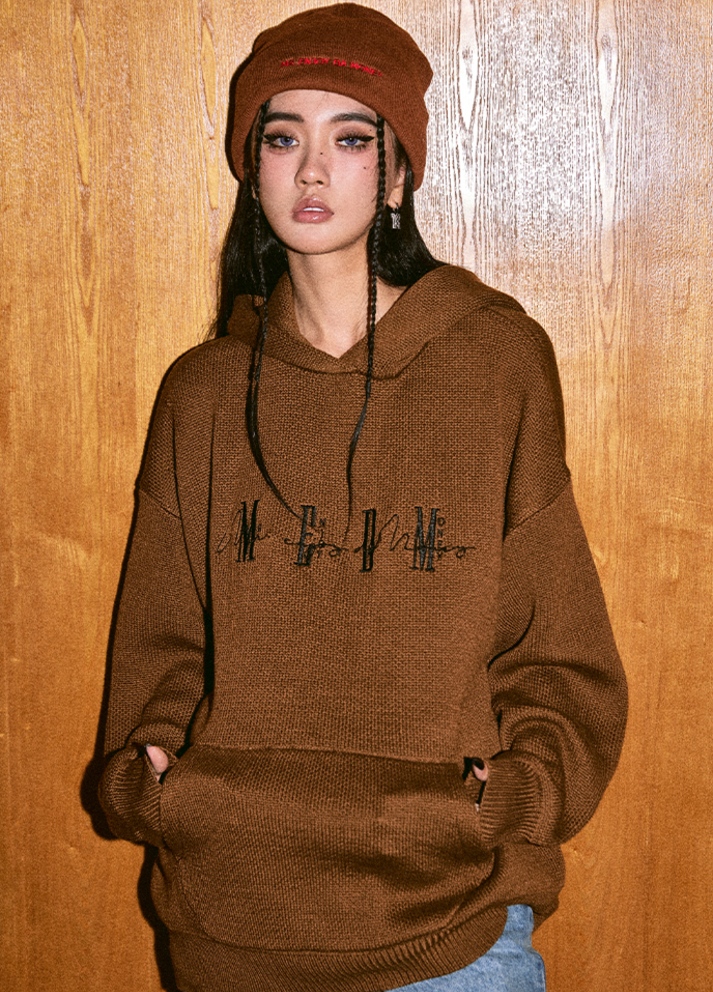 MEDM Logo hooded Knit Sweater | Face 3 Face